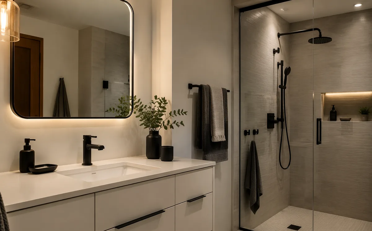 AquaLine Single-Hole Basin Faucet — detail and installation views