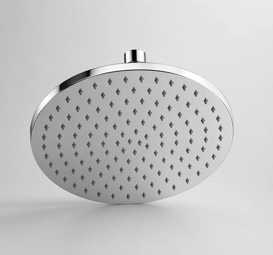 CloudFall 10 inch ultra-thin chrome rain shower head, studio product photo