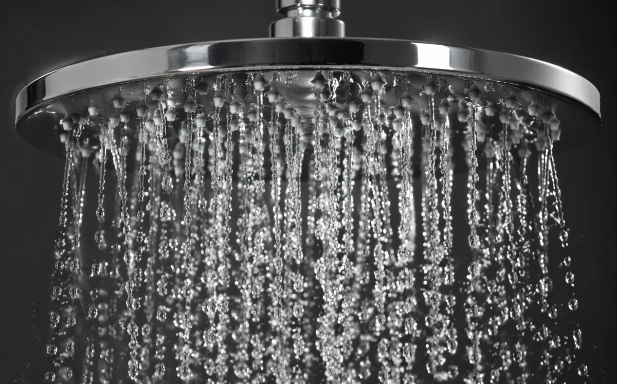PowerJet High-Pressure Hand Shower — detail and installation views